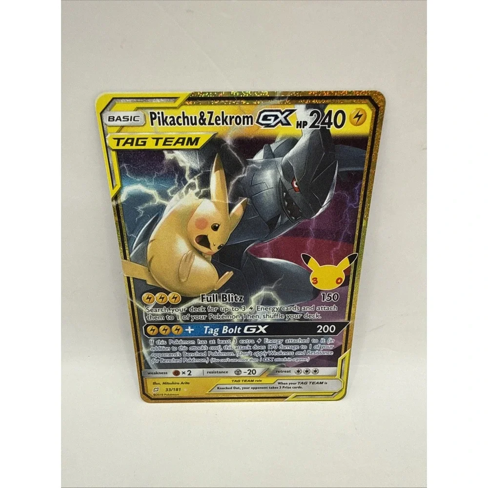 Pikachu & Zekrom GX 33/181 30th Anniversary IN HAND Fast Ship